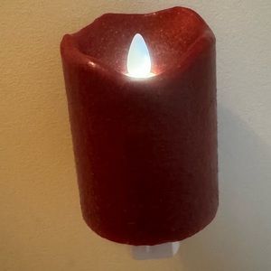 RARE Candle Wall Plug-in - Flame Night Light - Red/Burgundy